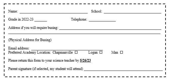 Middle School Summer Academy Application 