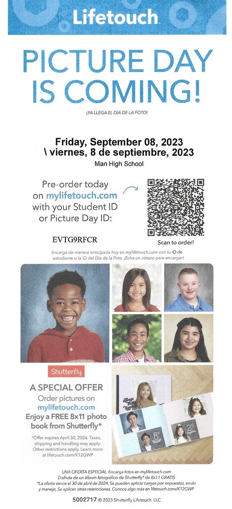 School Picture Day - September 8, 2023